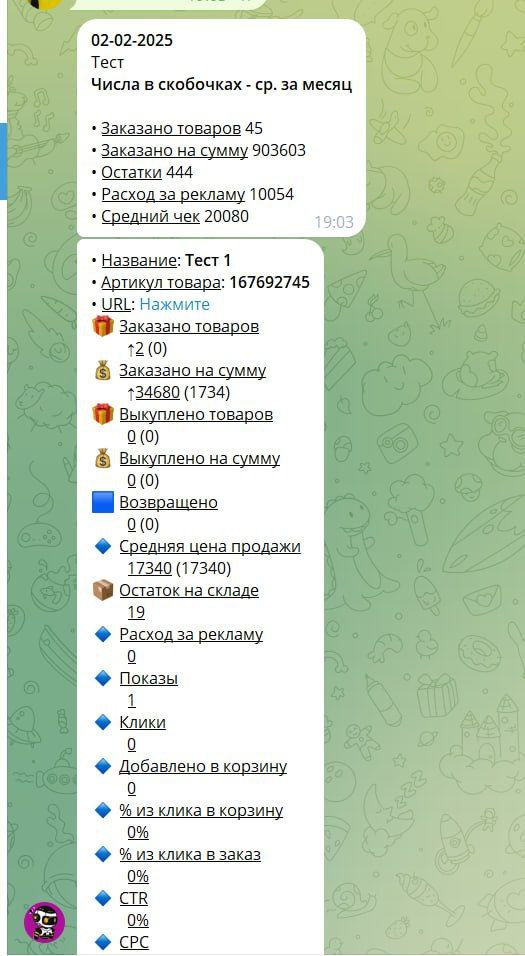 Детальный отчёт Wildberries